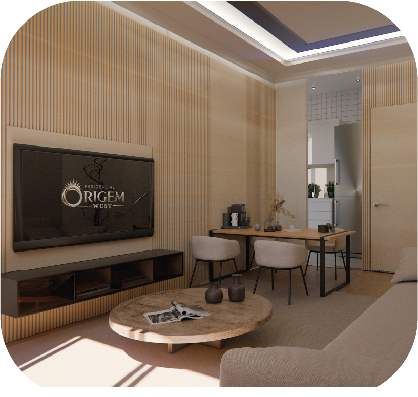 Sala integrada do Residencial Origem West